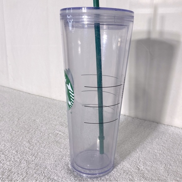 Starbucks Cold Cup Clear Venti Tumbler Traveler with Green Logo & Straw - Picture 5 of 12